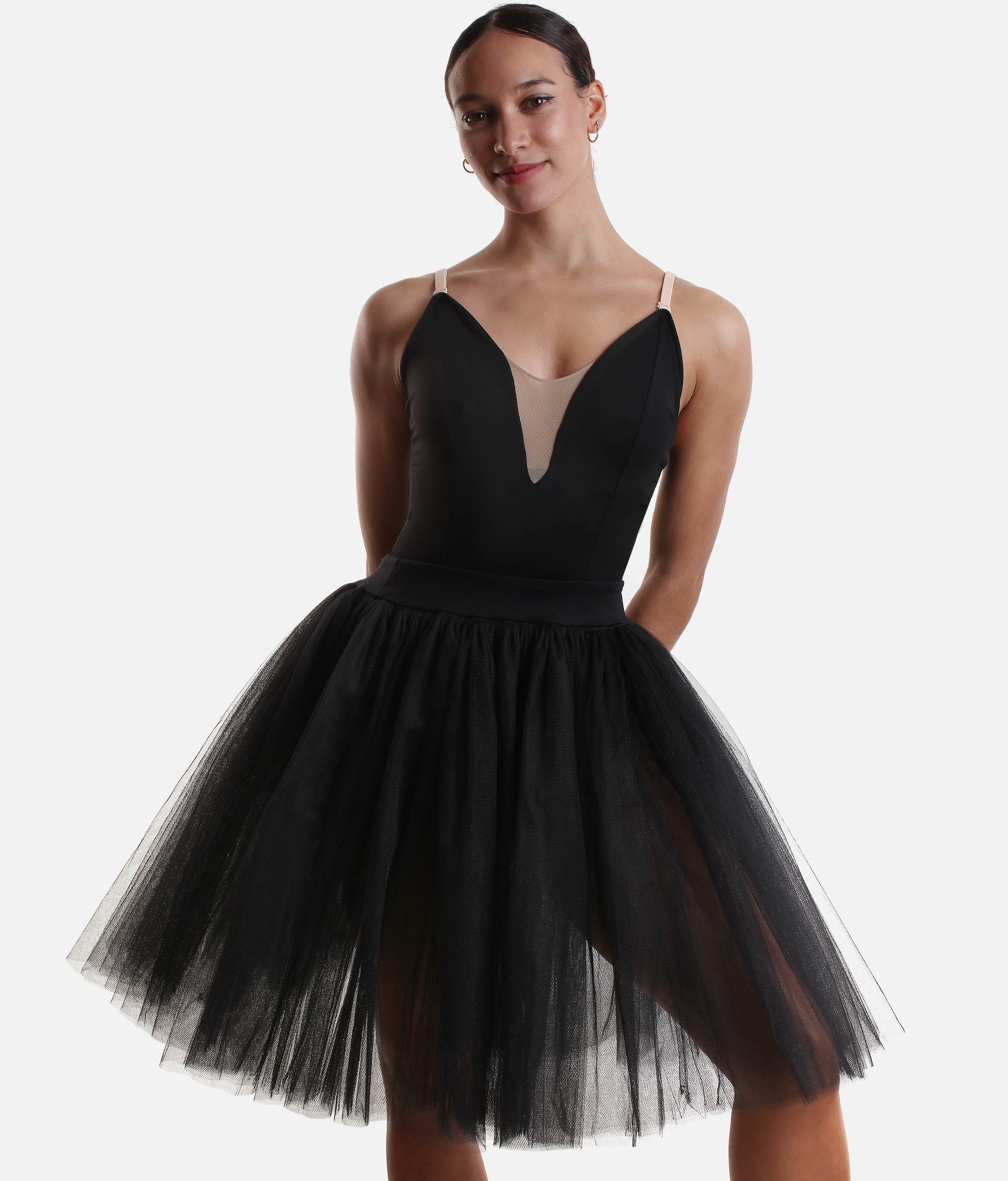 Black dress with tutu skirt best sale