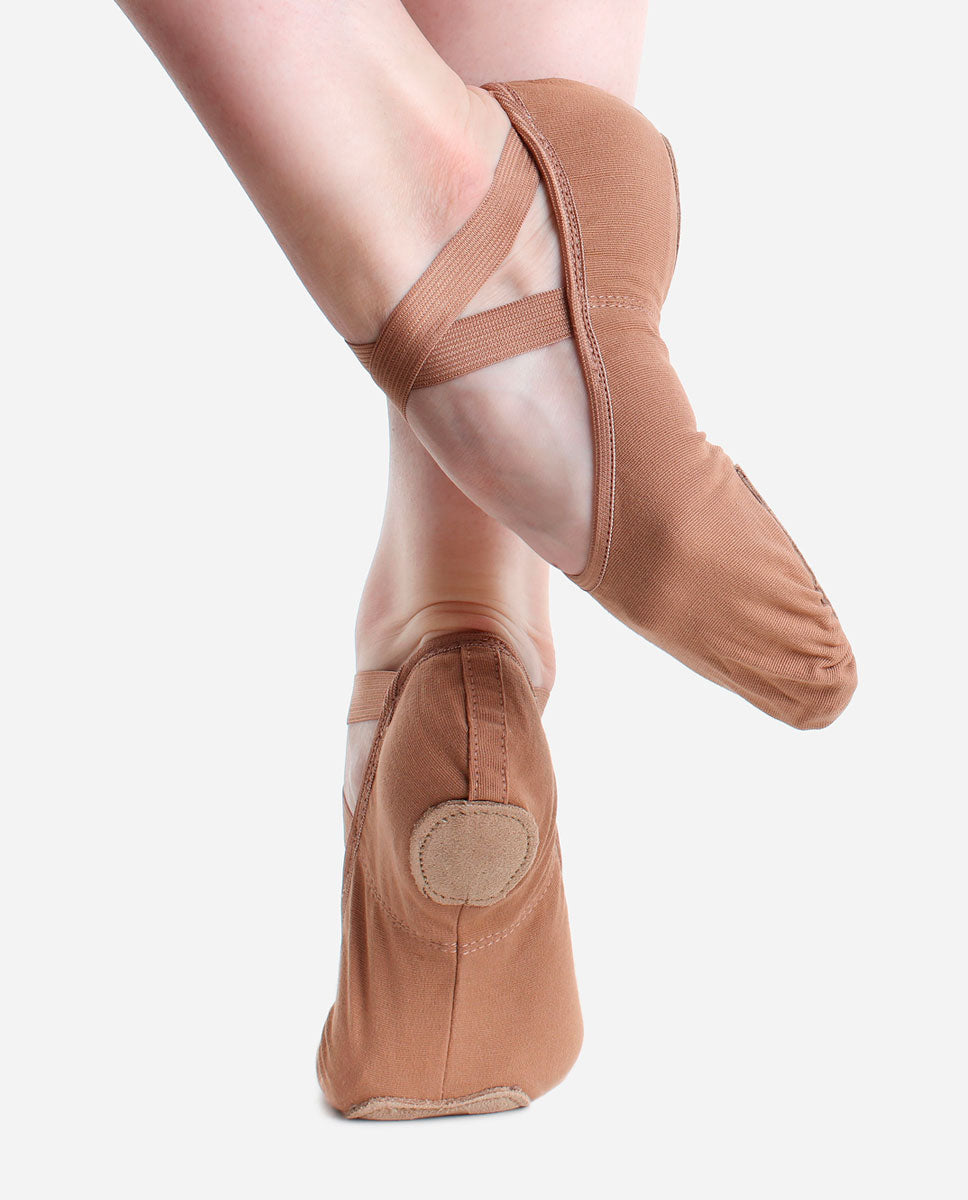 Tan canvas sale ballet shoes