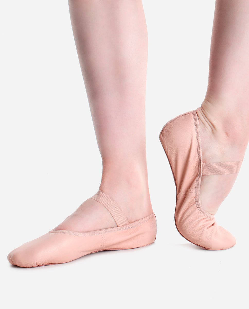 Pink leather best sale ballet shoes