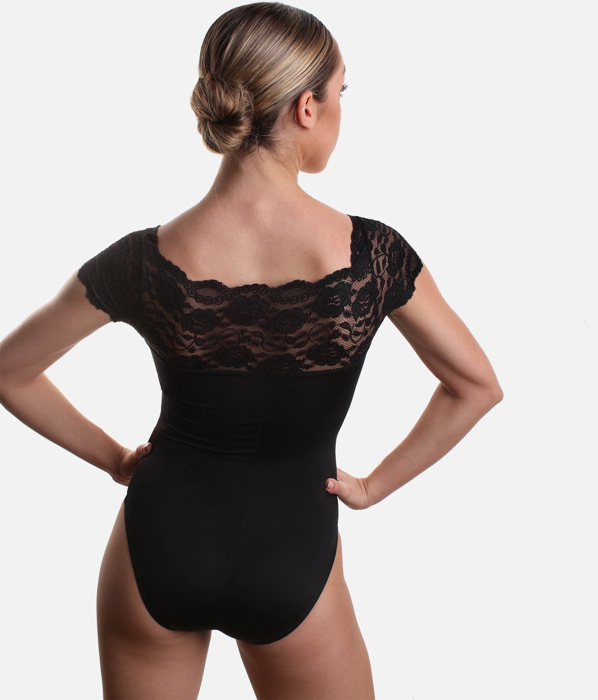 Lace Detail Cap Sleeve Leotard - SL 16