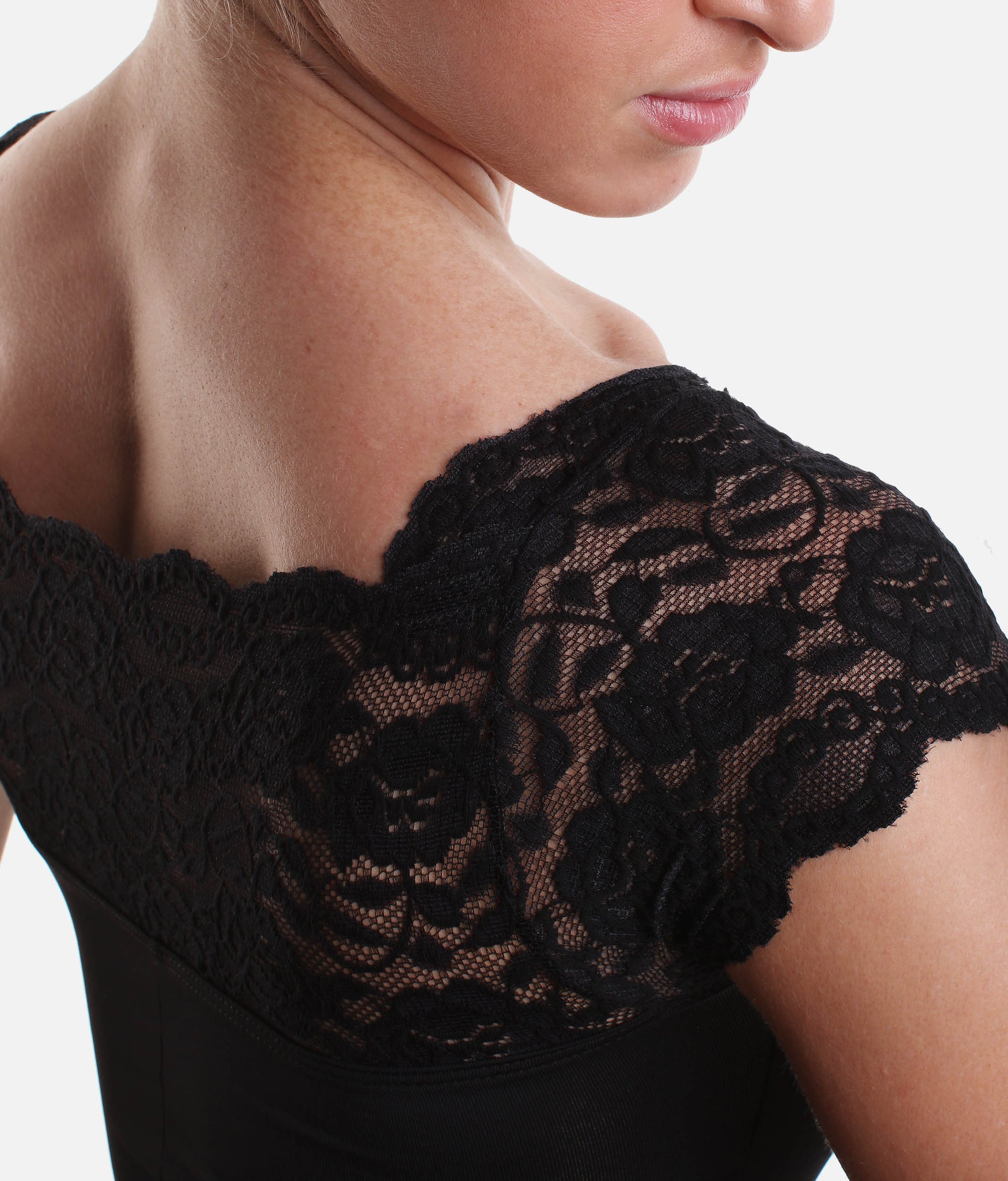 Lace Detail Cap Sleeve Leotard - SL 16