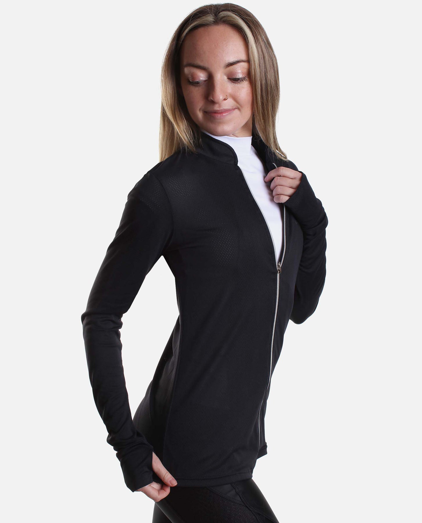 Plus size jacket with thumb holes on sale